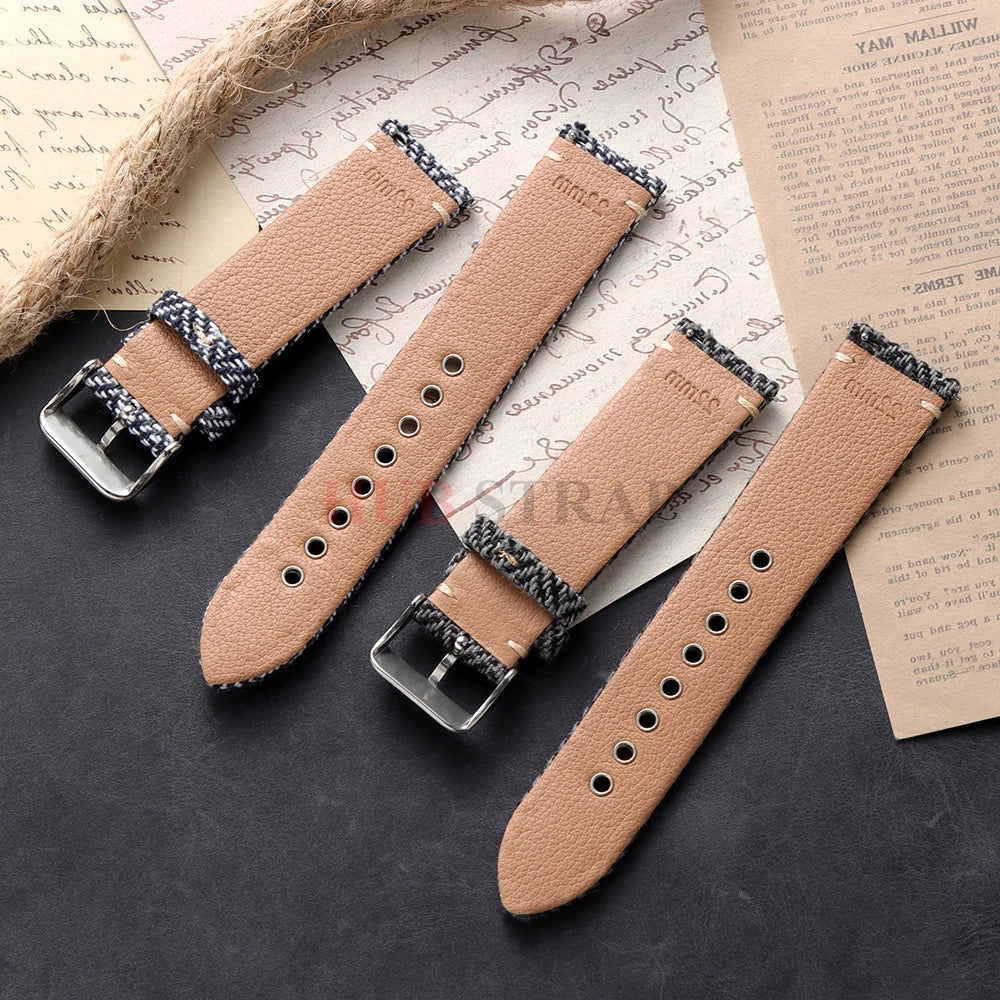 Vintage Quick Release Nylon Uhrenarmband 18 20 22mm f. Smartwatch Uhr