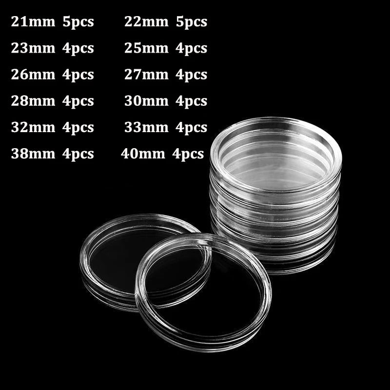 Durchsichtige Kunststoff-Münzkapseln in 21-45mm für sicheren Münzschutz