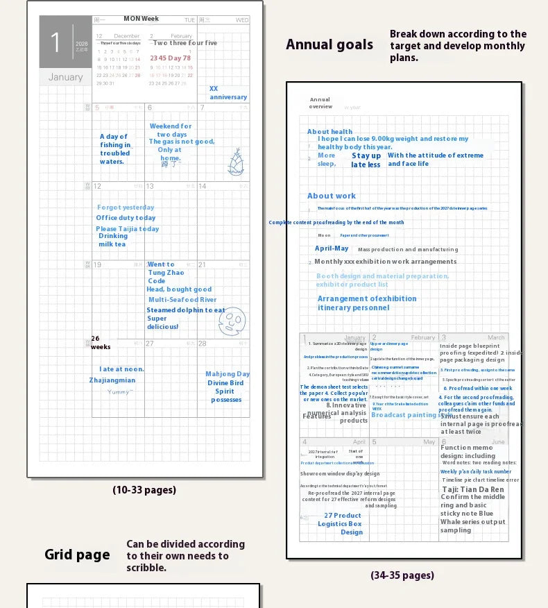 Wochenplaner 2026 Taschenformat – Wochenplan Notizbuch-Yabubest - Home & More