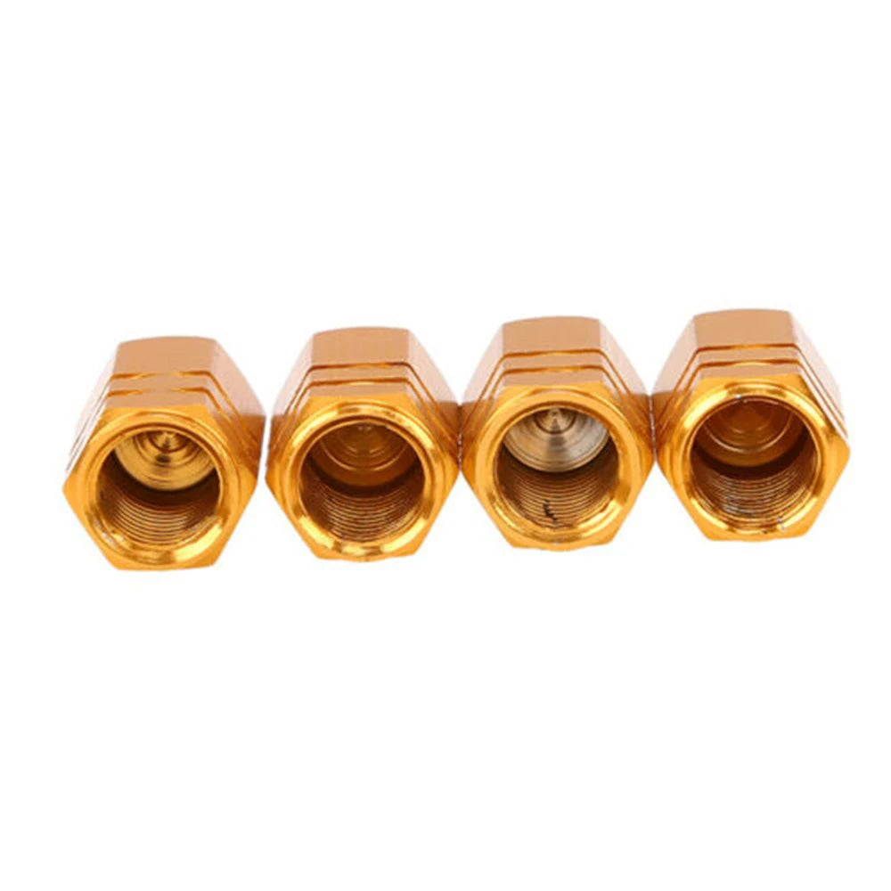 Aluminium Ventilkappen 4er Set 16 mm x 10 mm Schutz für Reifen