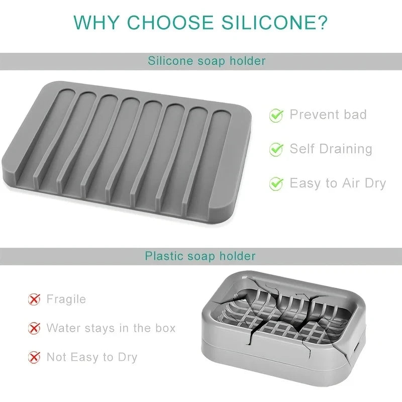 Selbstentleerende Silikon Seifenschale für Dusche Bad Küche - Seifenschoner