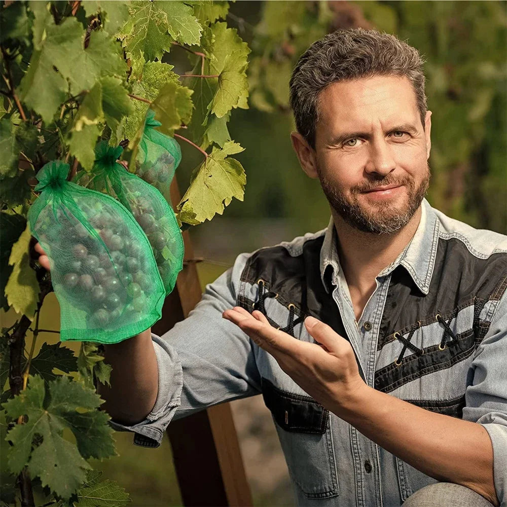 Set Trauben und Gemüse Schutznetze mit Kordelzug 20 bis 200 Stück