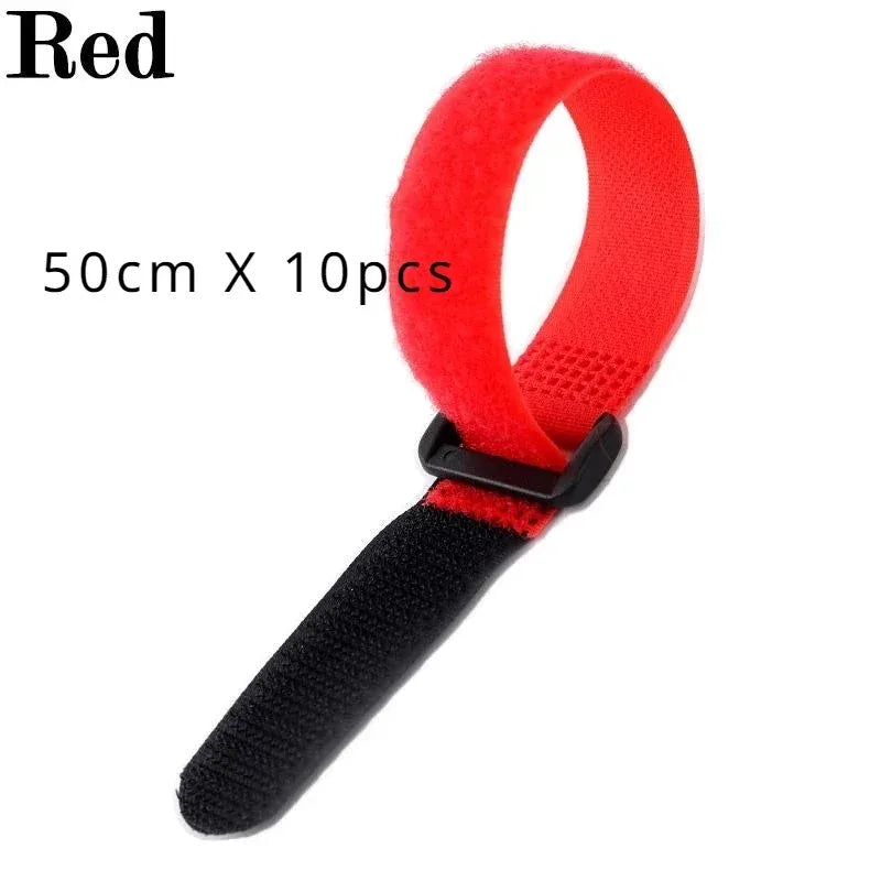 10x Klettverschluss Kabelbinder Nylon – Wiederverwendbar 20cm/50cm Längen