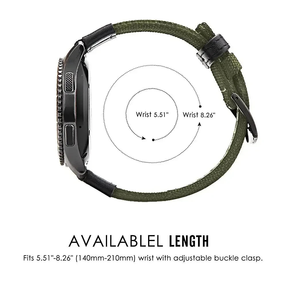 Nylon Sport-Uhrenarmband 18cm für diverse Smartwatch Modelle 20/22mm