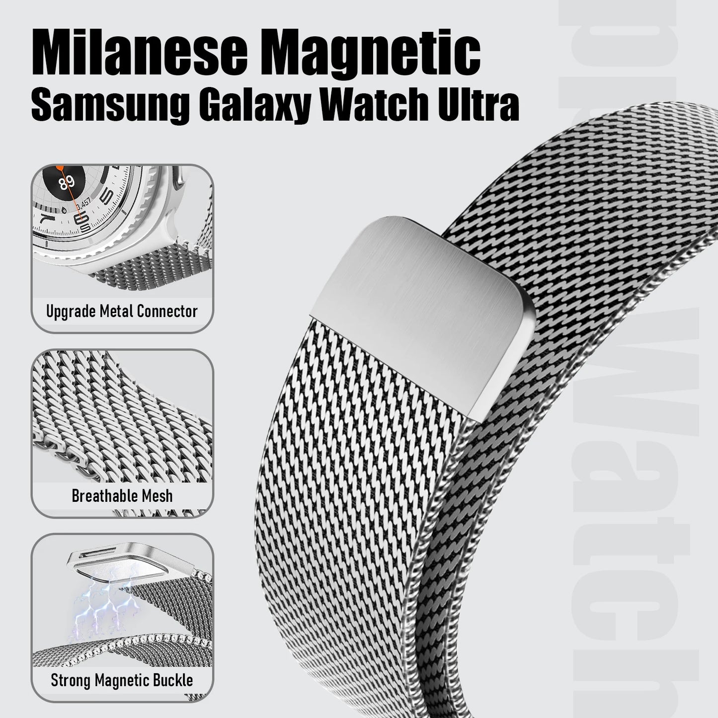 Milanaise Edelstahlarmband für Samsung Galaxy Watch 40 44 46 47 mm Unisex