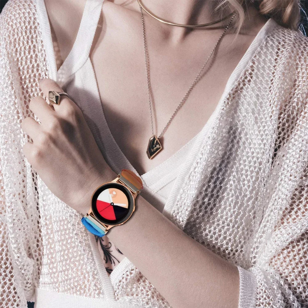 Elastisches Nylon Uhrenarmband 20mm 22mm für Smartwatches - Dehnbar Bequem