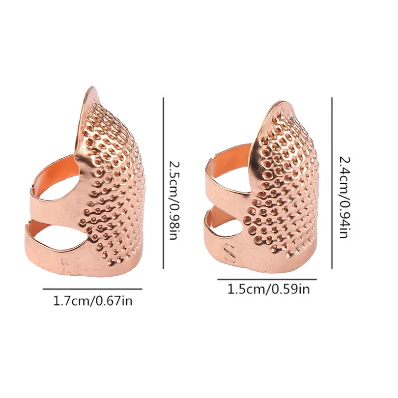 2er Set verstellbare Vintage Fingerhüte rutschfest für Handnähen und Näharbeit