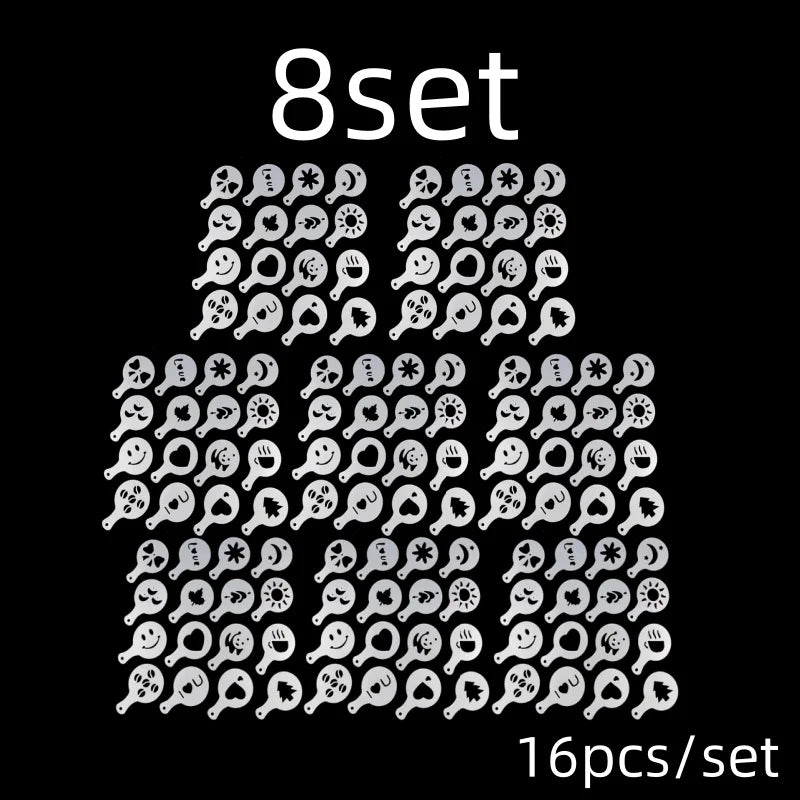 Kaffee Schablonen Set für kreative Latte und Cappuccino Kunst