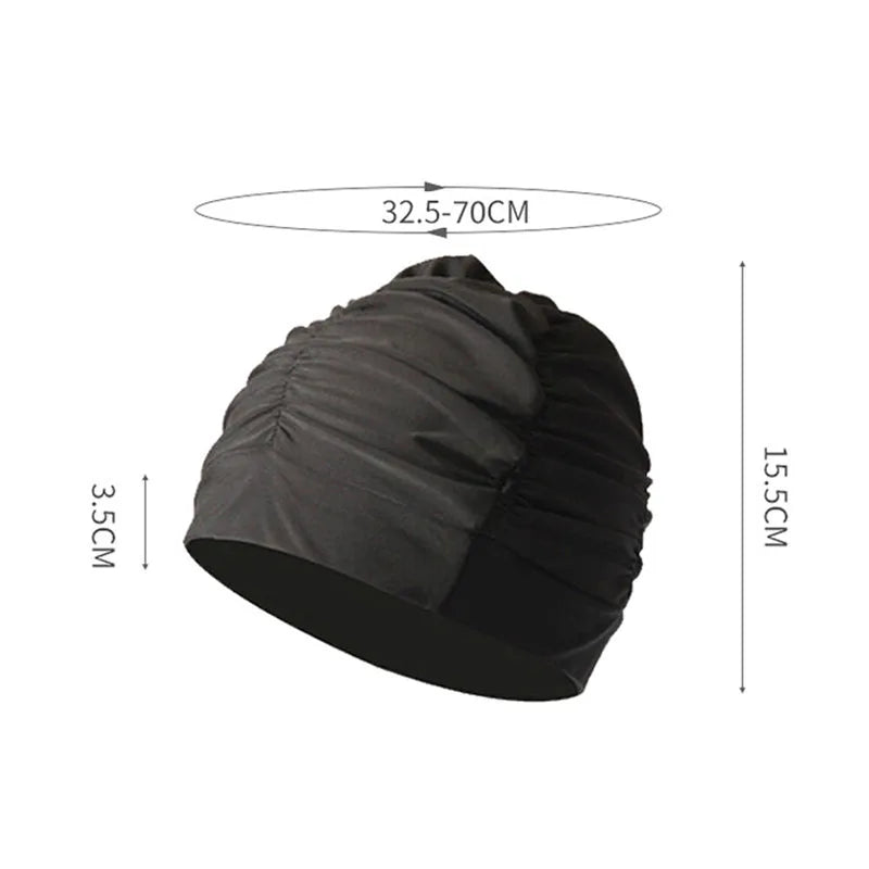 Elastische Bademütze für langes Haar – Unisex Nylon Turban-Stil Schutz