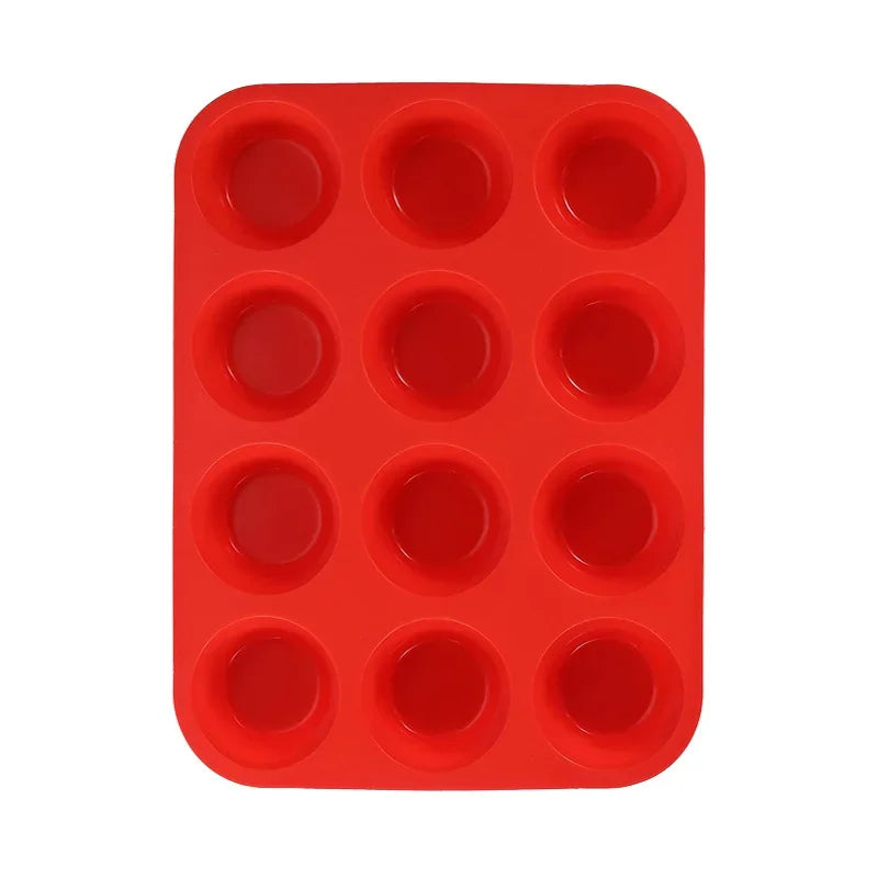 Silikon Muffinform 12 Tassen Antihaft Backform für Muffins Cupcakes Kuchen