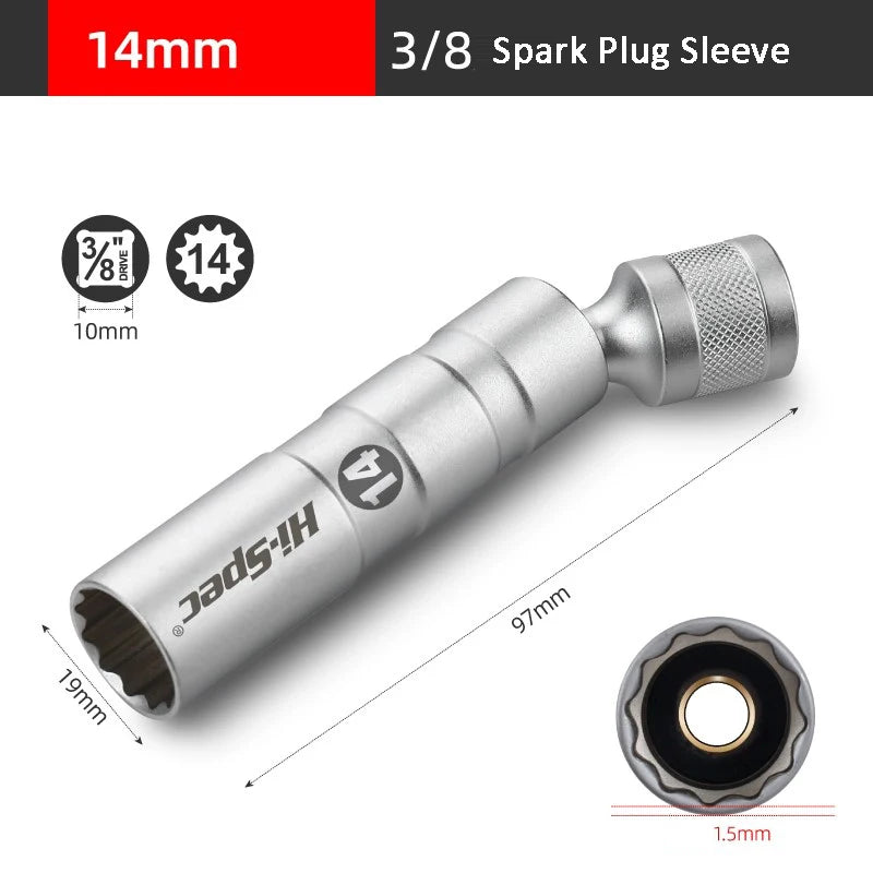 Magnetischer Universal Zündkerzen Steckschlüssel 14 und 16mm Auto Reparatur