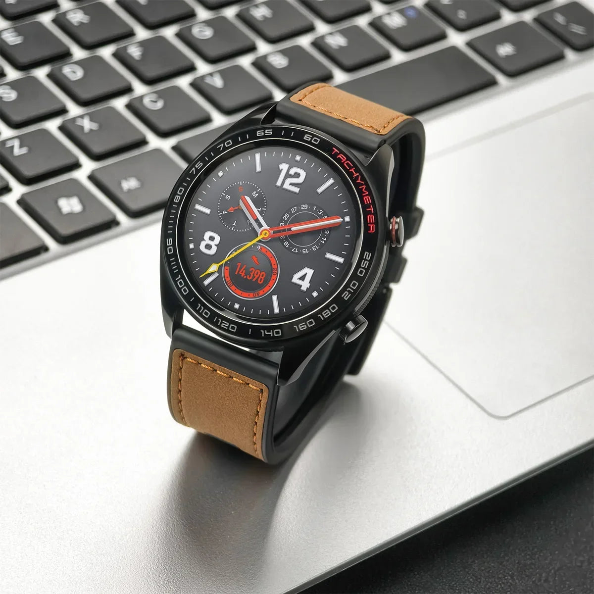 22 mm Leder-Silikonarmband kompatibel für Huawei und Samsung Galaxy Watch-Yabubest - Home & More