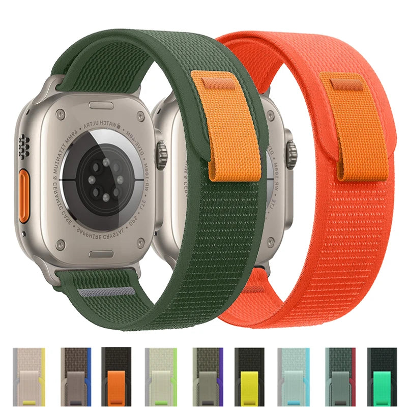 Nylon Trail-Loop Armband kompatibel für Smartwatches 38-49 mm Unisex