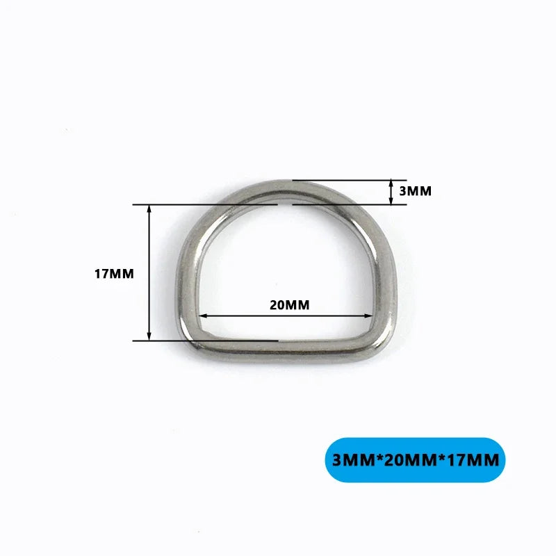 Edelstahl D-Ring Schnallen für Taschen Gurtband Haustierhalsband DIY Zubehör