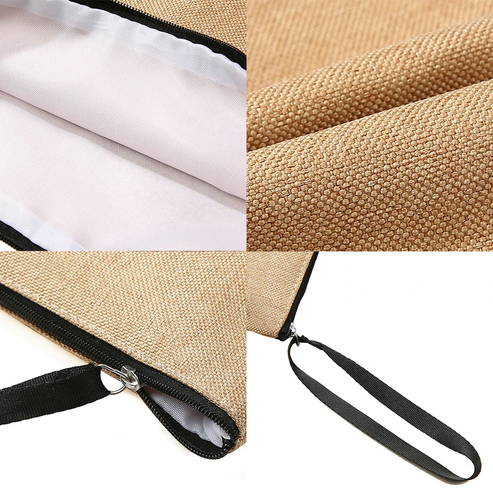 Leichter Leinwand Kosmetikbeutel mit Reißverschluss und floralem Design