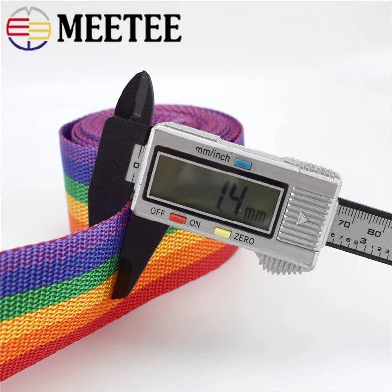 Regenbogen Nylon Gurtband 5/10m 20-50mm für Rucksack, Gürtel, DIY