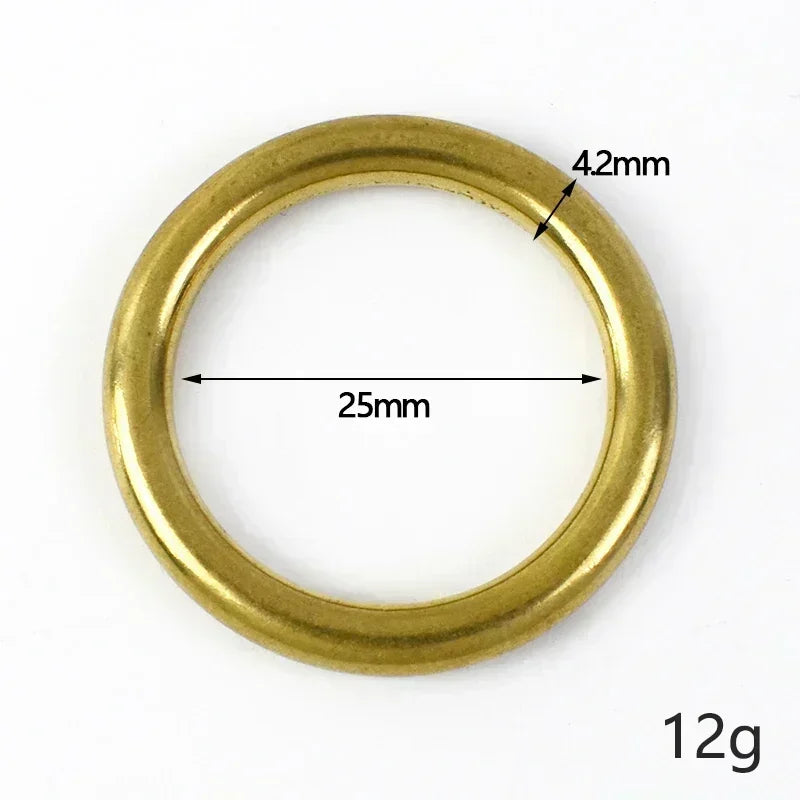 Massiver Messing O-Ring Schnalle 8-51mm für Hundeleine Gurtband 2/5/10 Stk.