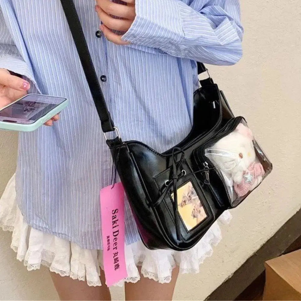 Y2K Harajuku Umhängetasche transparente Ita Tasche Unisex Polyester