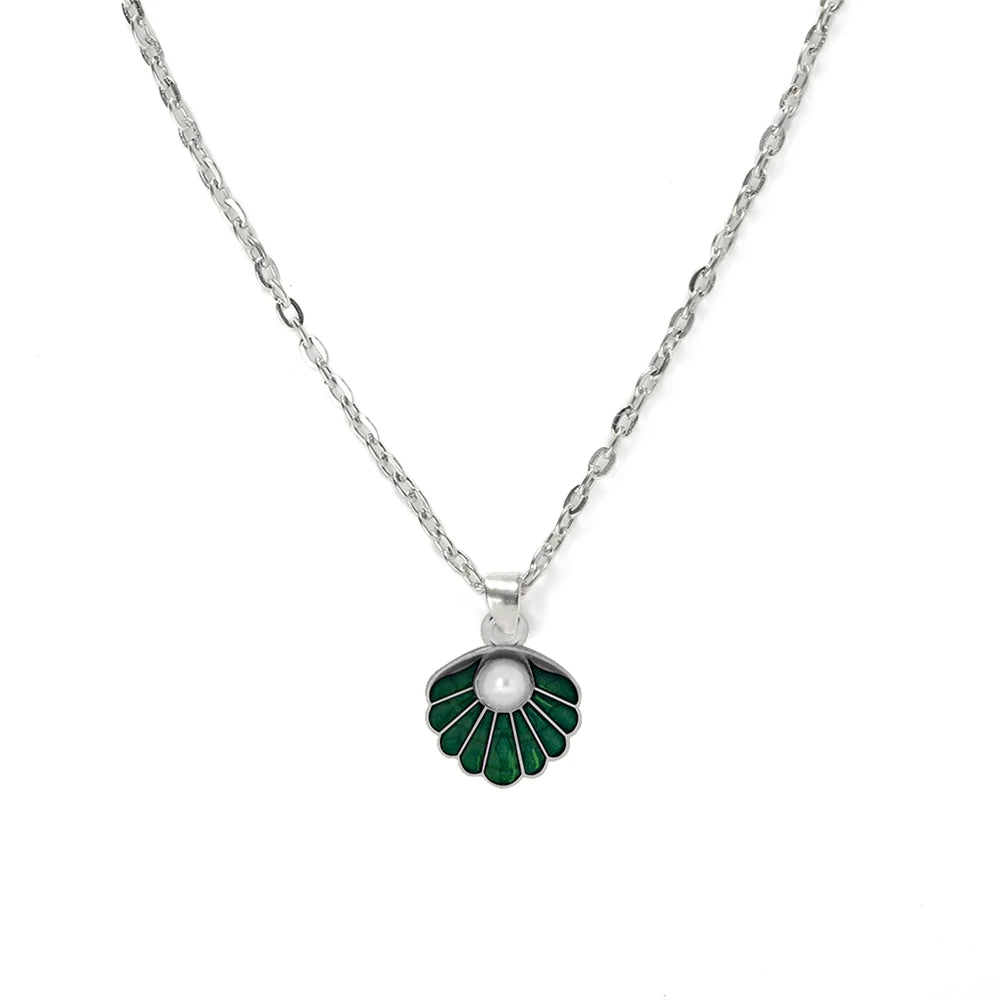 Modische verstellbare Muschel Perlen Anhänger Halskette Unisex