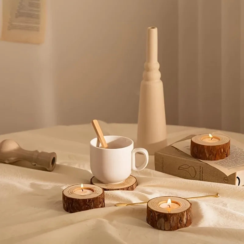 Holz Teelichthalter fuer Aromatherapie Feste Hochzeiten Tischdeko