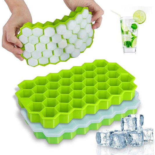 37er Silikon-Eiswürfelschale mit Deckel – BPA-frei, stapelbar - flexibel
