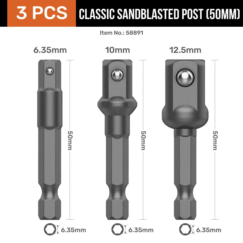 Hi-Spec Schlagschrauber Adapter Set mit Halterung für Ratschenschlüssel-Yabubest - Home & More