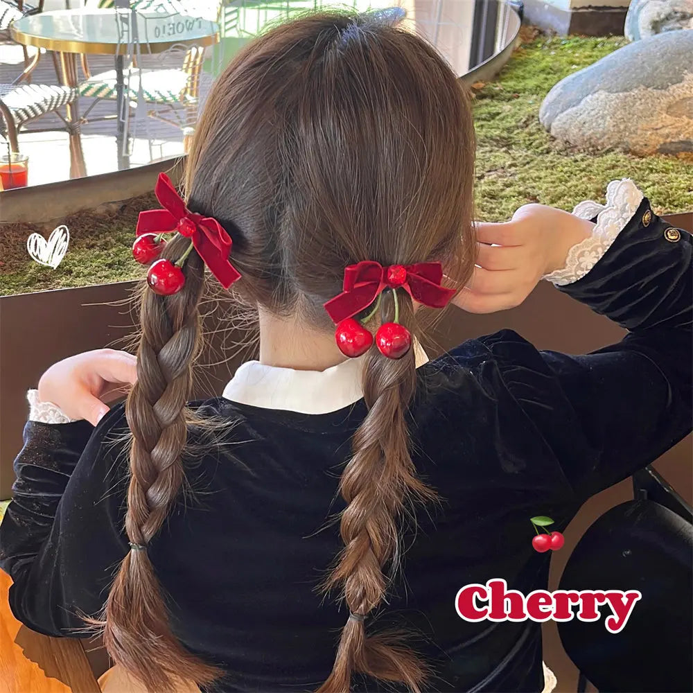 Eleganter Kirsch-Bogen Haarschmuck – stilvoller Clip für Pferdeschwanz - Pony