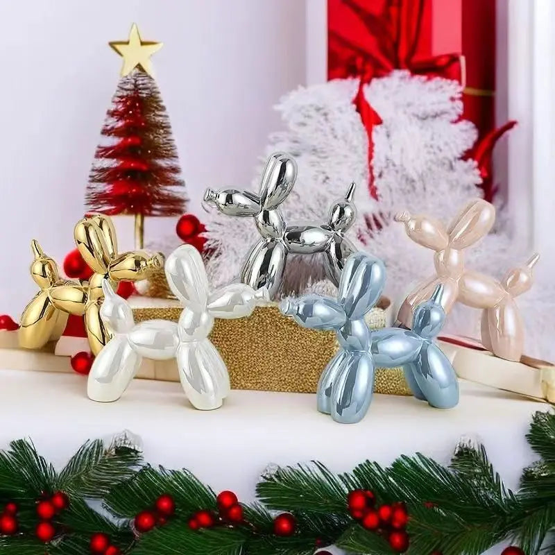 Moderne Keramik Ballon Hund Figur für stilvolle Raumdekoration