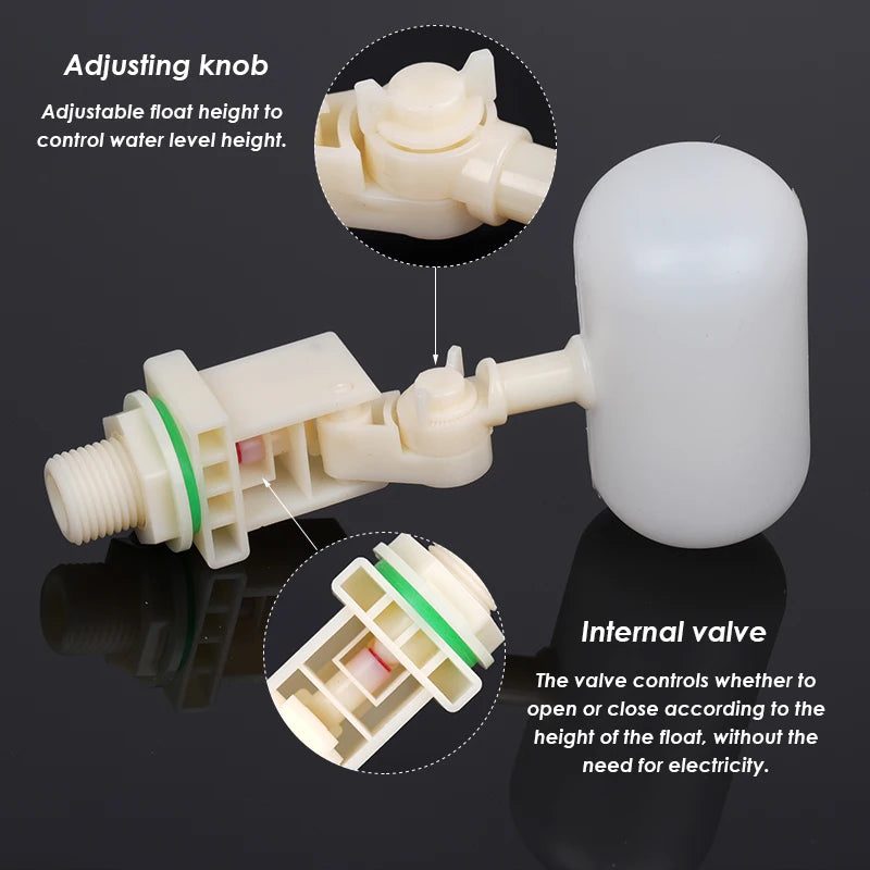Einstellbares 1/2 Zoll Schwimmendes Automatisches Füllventil mit Kunststoffgewinde