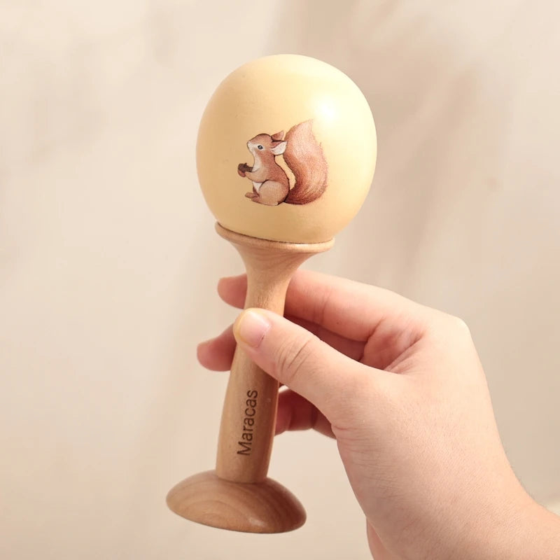 Montessori Holz Musikinstrumente für Babys Lernspielzeug Xylophon Rassel Trommel