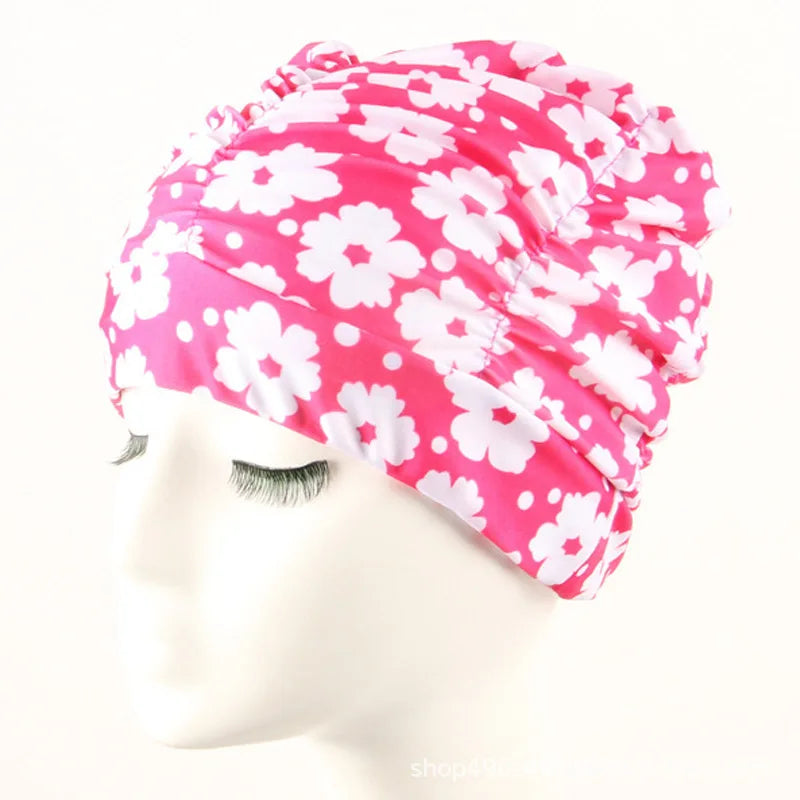 Elastische Bademütze für langes Haar – Unisex Nylon Turban-Stil Schutz