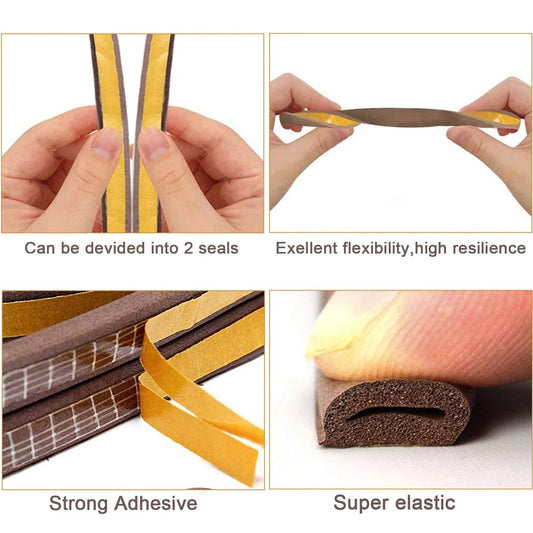 Selbstklebender Türisolierung Dichtungsstreifen mit Akustikschaum 5M 10M