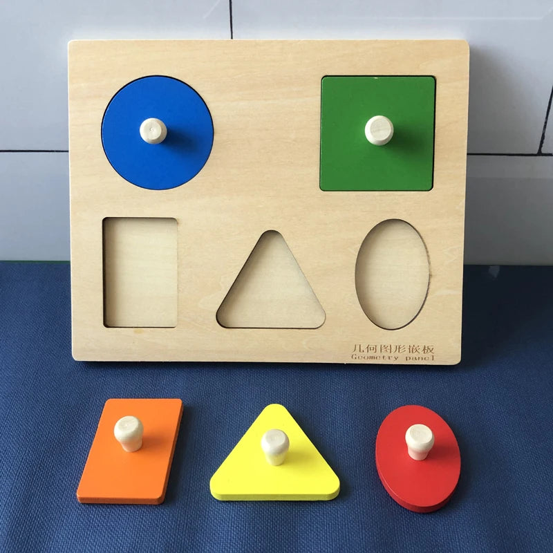 Montessori Holzpuzzle Formen Lernspielzeug für Kleinkinder
