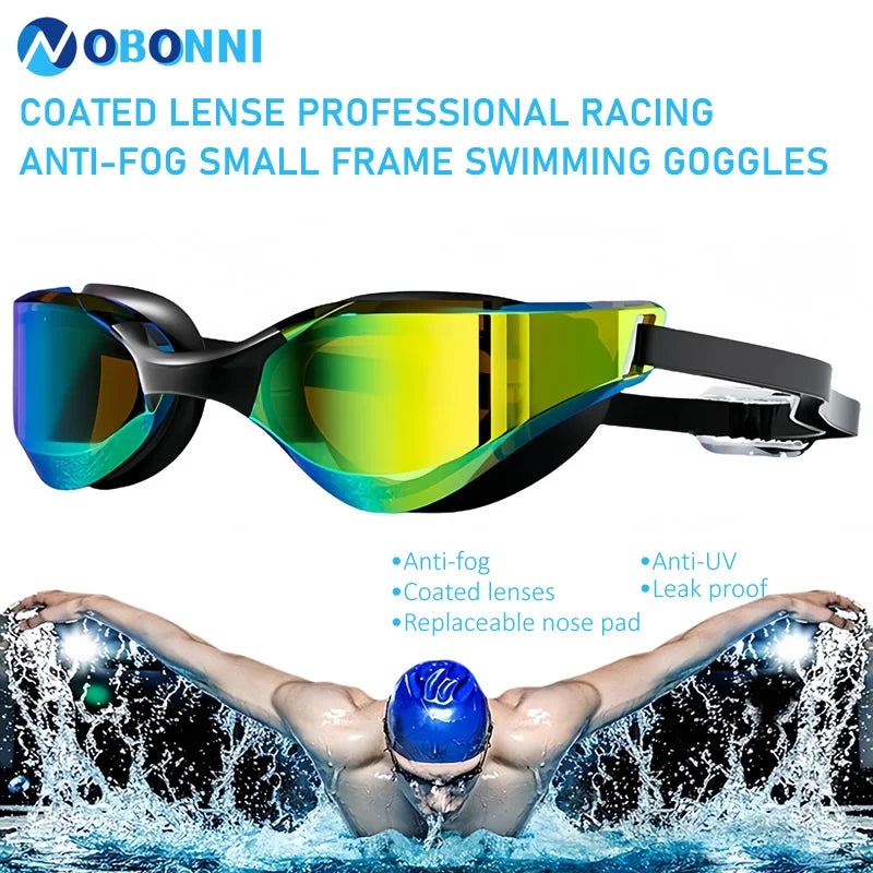 Anti-Fog Schwimmbrille aus Polycarbonat mit verstellbarem Silikonband
