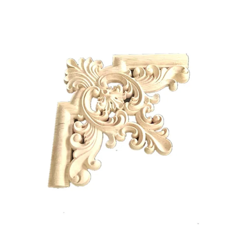 Holz Eckapplikation für Möbel & Heimdekoration, floral geschnitzt