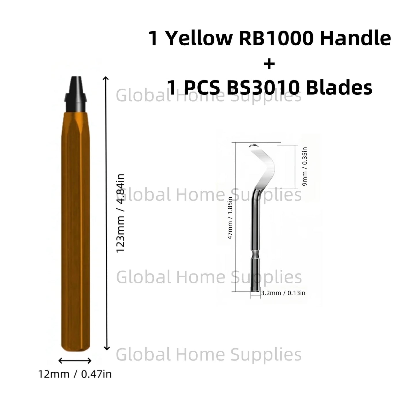 Entgratungswerkzeug Set RB1000 mit 1 oder 11 Schnellarbeitsstahl-Schwenkklingen