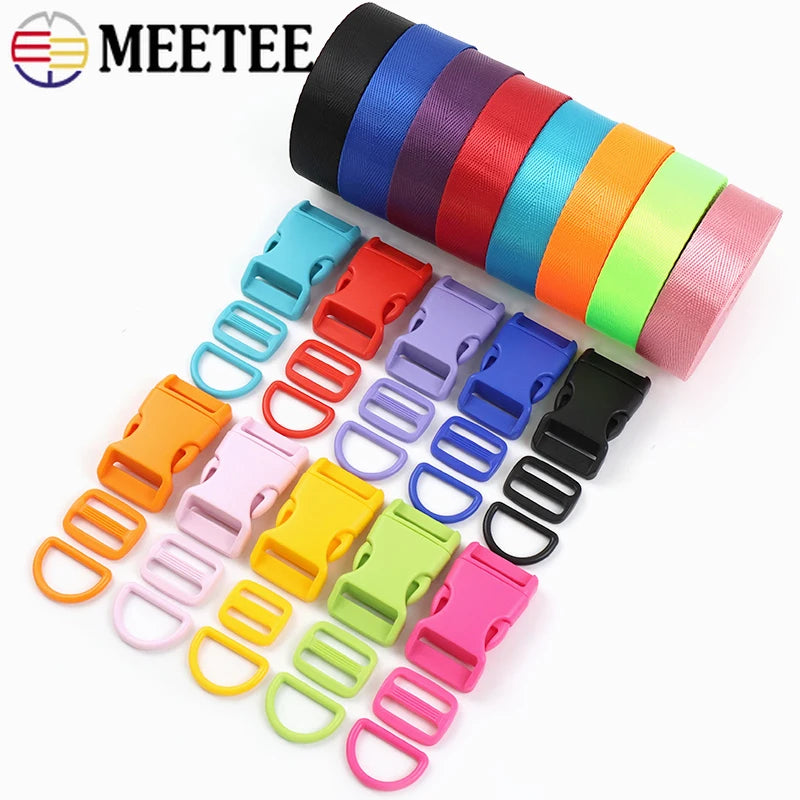 Bunte Kunststoff Tri-Glide D-Ring Schnallen 20/25mm Gurtband DIY 1-5 Sets