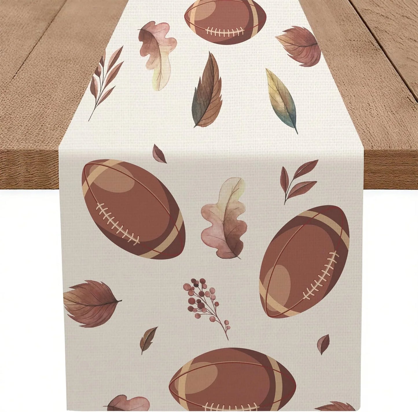 Herbst Ahornblatt Rugby Tischläufer Deko für Küche Party Zuhause