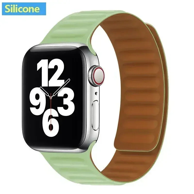 Magnetisches Silikon-Gliederarmband kompatibel für verschiedene Smartwatch-Größen