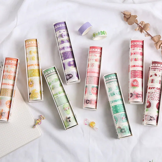 10 Rollen Washi-Papierband in verschiedenen Breiten 2m Länge für DIY Dekoration