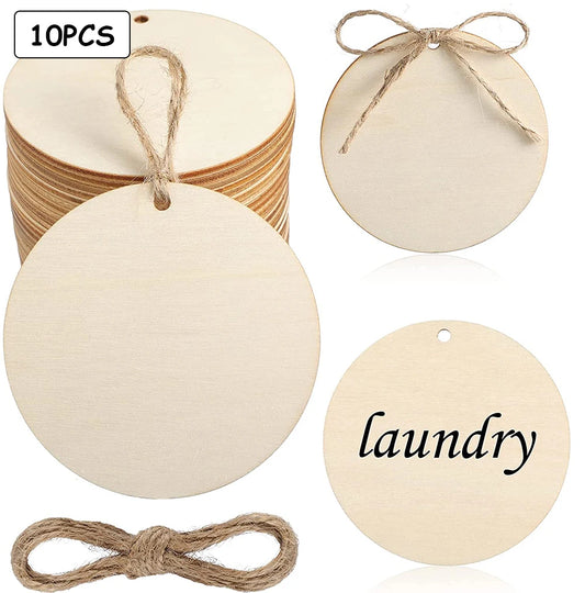 Natürliche runde Holzscheiben 7,5 cm mit Loch – 10 oder 20 Stück DIY-Set