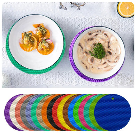 18cm Runde Silikonmatte Hitzebeständig Rutschfest Tischset Untersetzer Küche