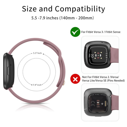 Silikon Armband Sport Ersatz für Fitbit Versa 1 2 3 4 Lite Sense 2