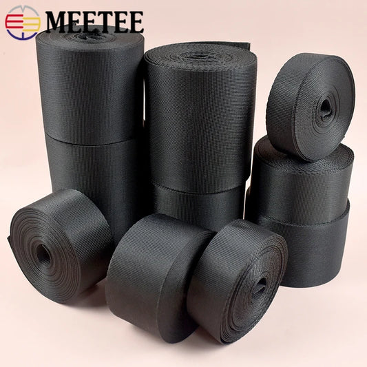 Schwarzes Nylon Gurtband 10-100mm für Taschen Rucksäcke Sicherheitsriegel
