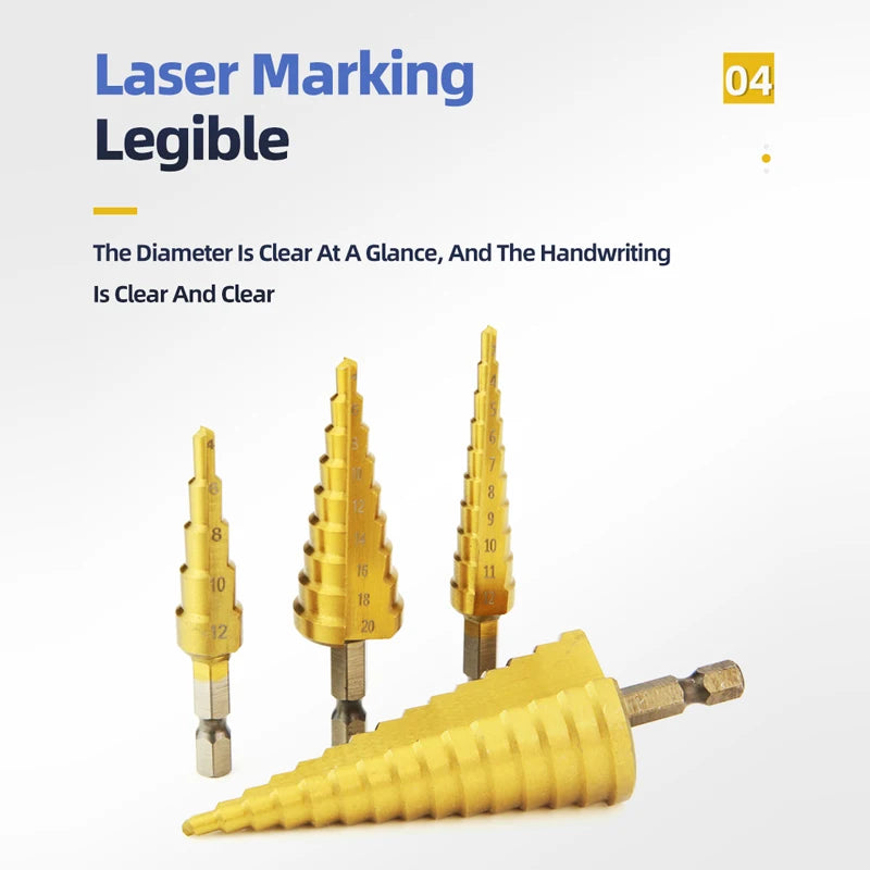 Vielseitiges Stufenbohrer Set für präzise Bohrungen in Holz Metall