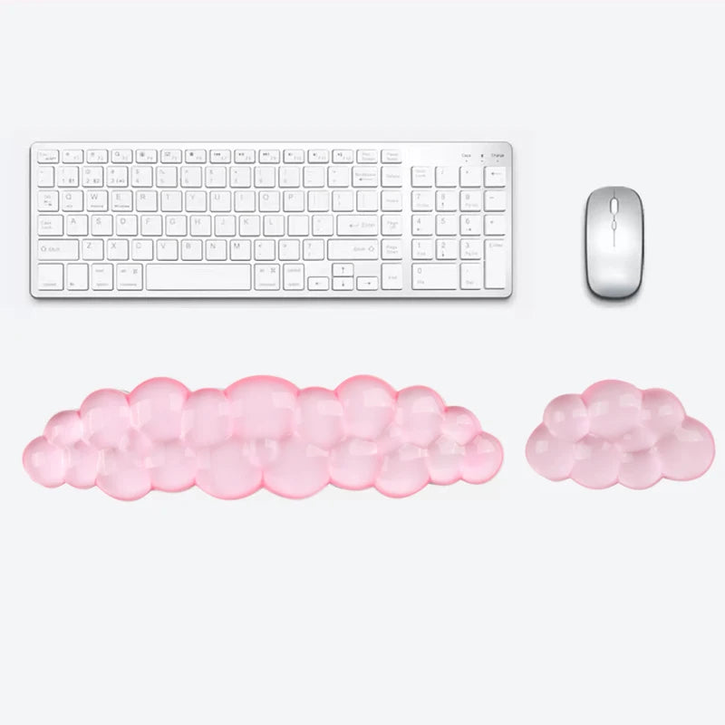 Ergonomisches Cloud Silikongel Tastatur - Maus Handgelenkauflage Set