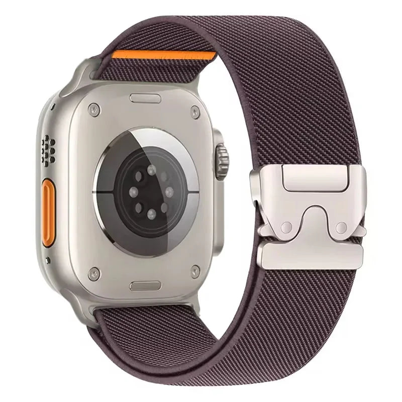 Elastisches Nylon Armband 38-49mm für Smartwatches mit Fallschirmschnalle Sport