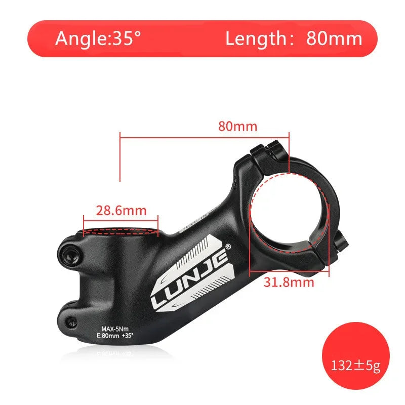 Ultraleichter Fahrradvorbau 17 Grad Aluminiumlegierung 31,8 mm MTB Rennrad