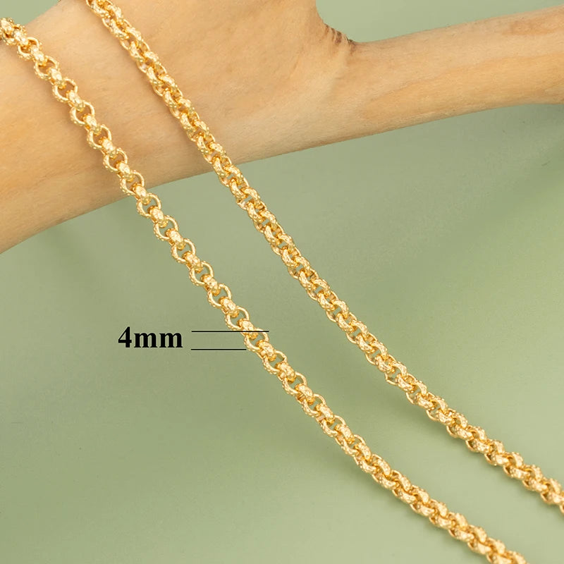 DIY Schmuckzubehör Kette 18 Karat vergoldet & rhodiniert, 1m Länge