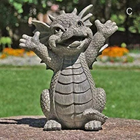 Mystische LED-Drachen Statue in Dinosaurier-Form – wetterfest - stimmungshell